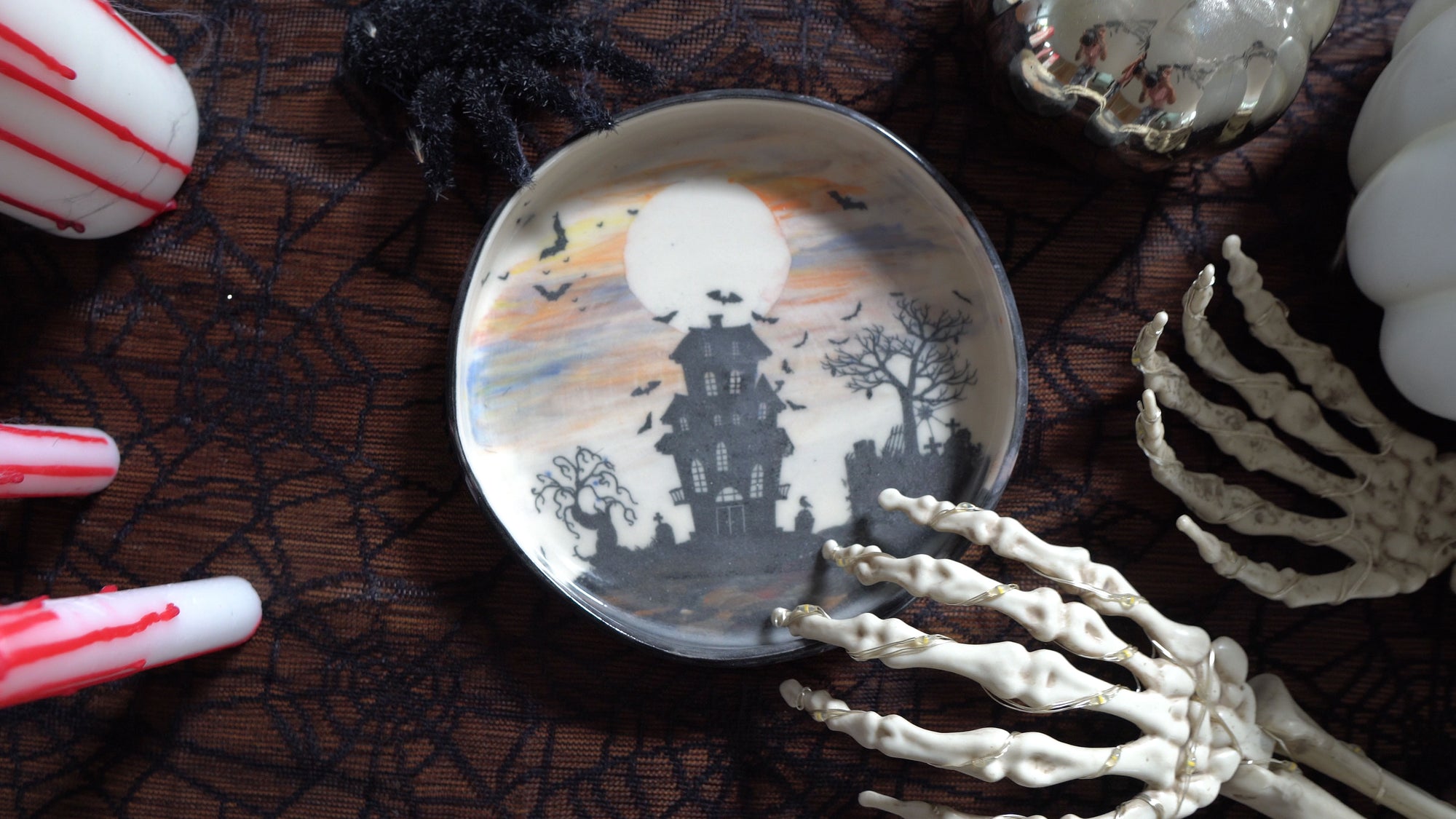 Halloween Haunted House Plate