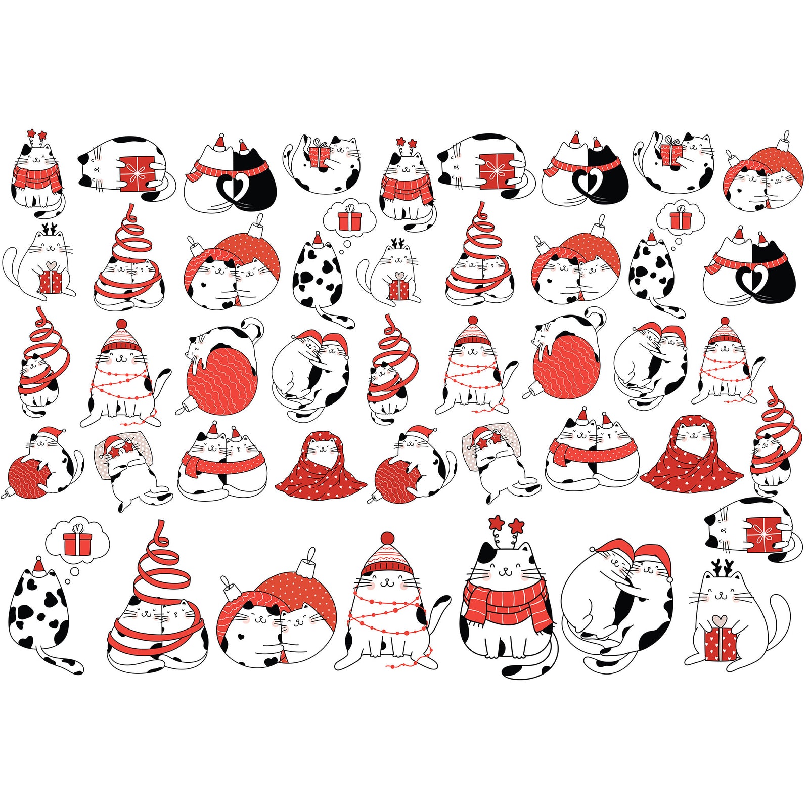 Underglaze Transfer - Christmas Cats