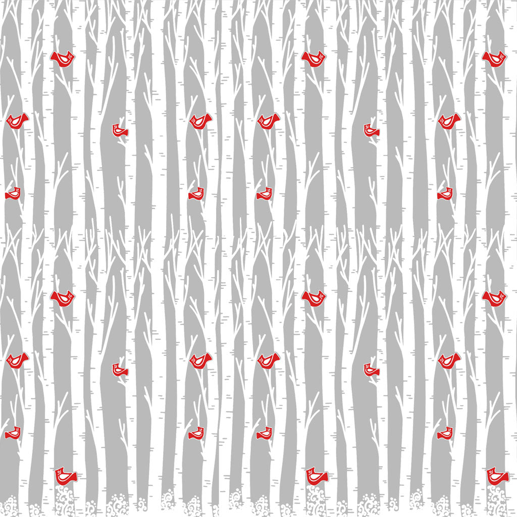 Underglaze Transfer - ClayShare, Birch & Cardinals