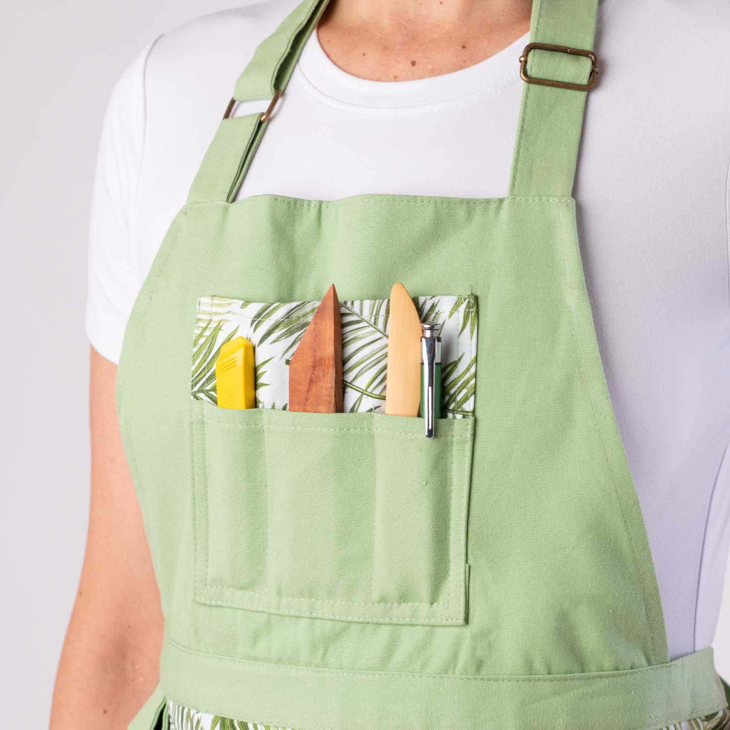 Split leg Pottery Apron - Palm Leaf