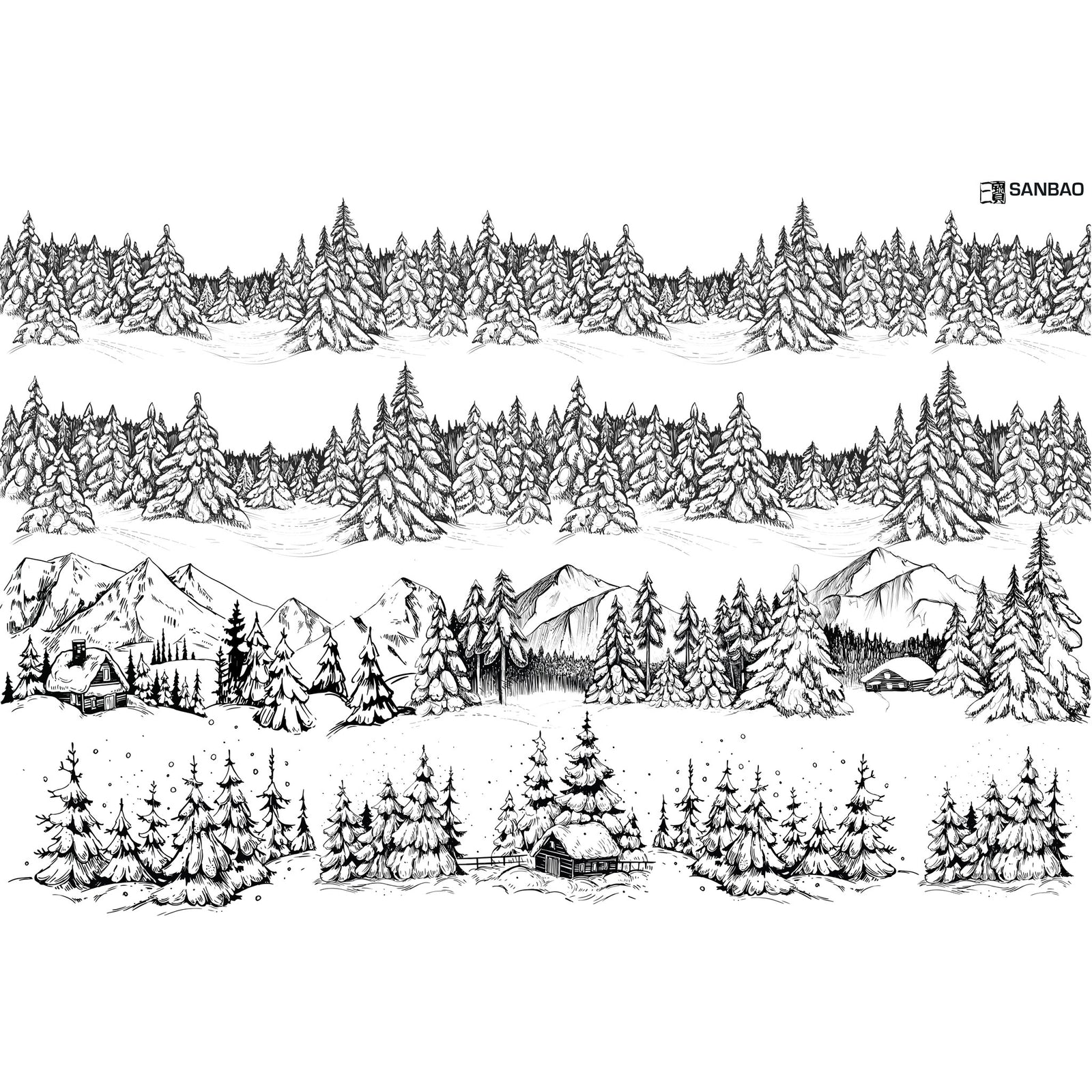 Underglaze Transfer - Snow Cabin