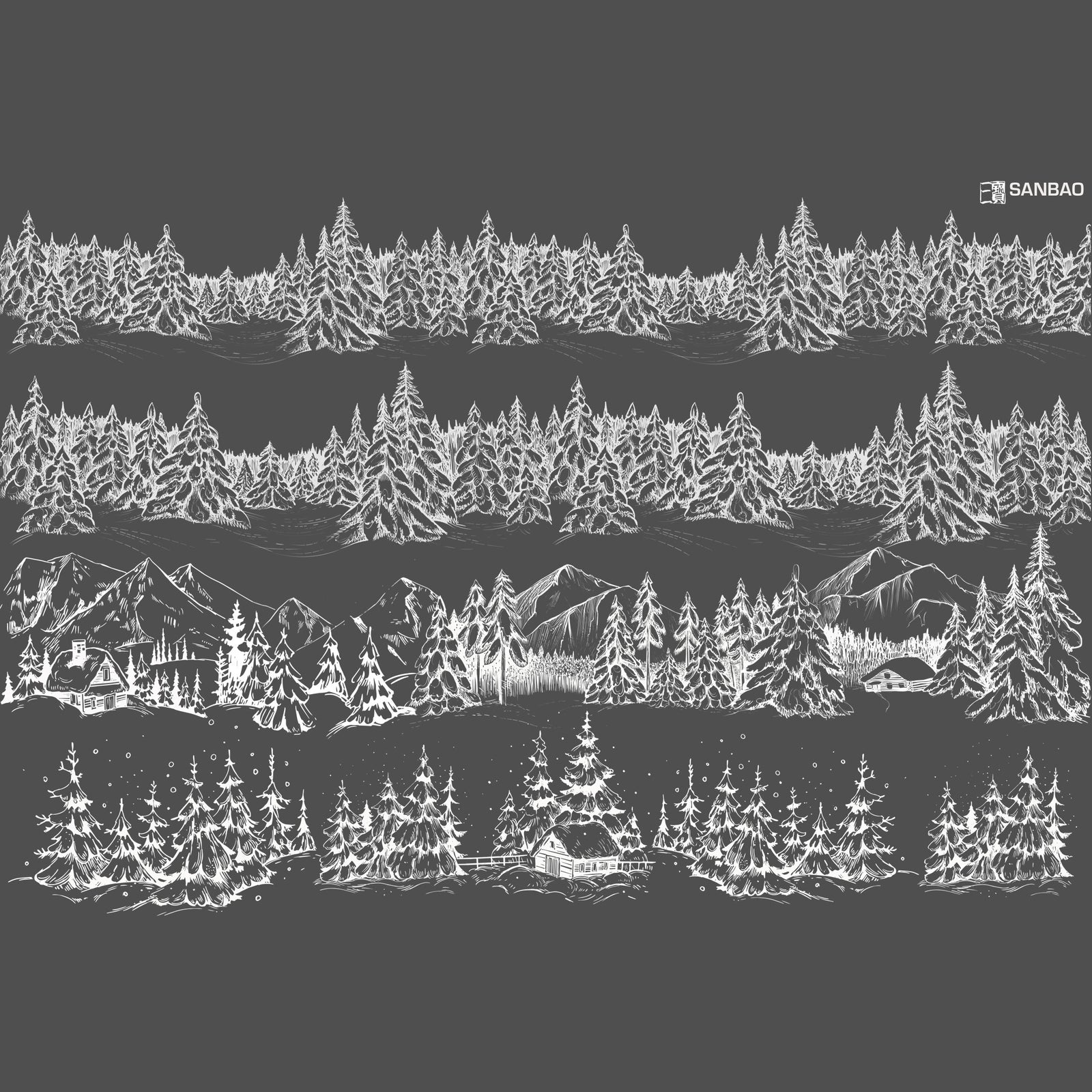 Underglaze Transfer - Snow Cabin