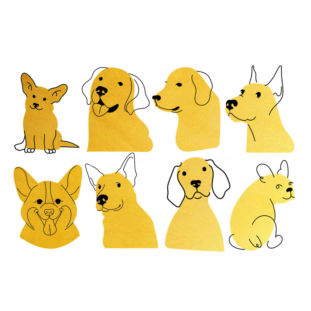 Gold Overglaze Decal - Gold Dog
