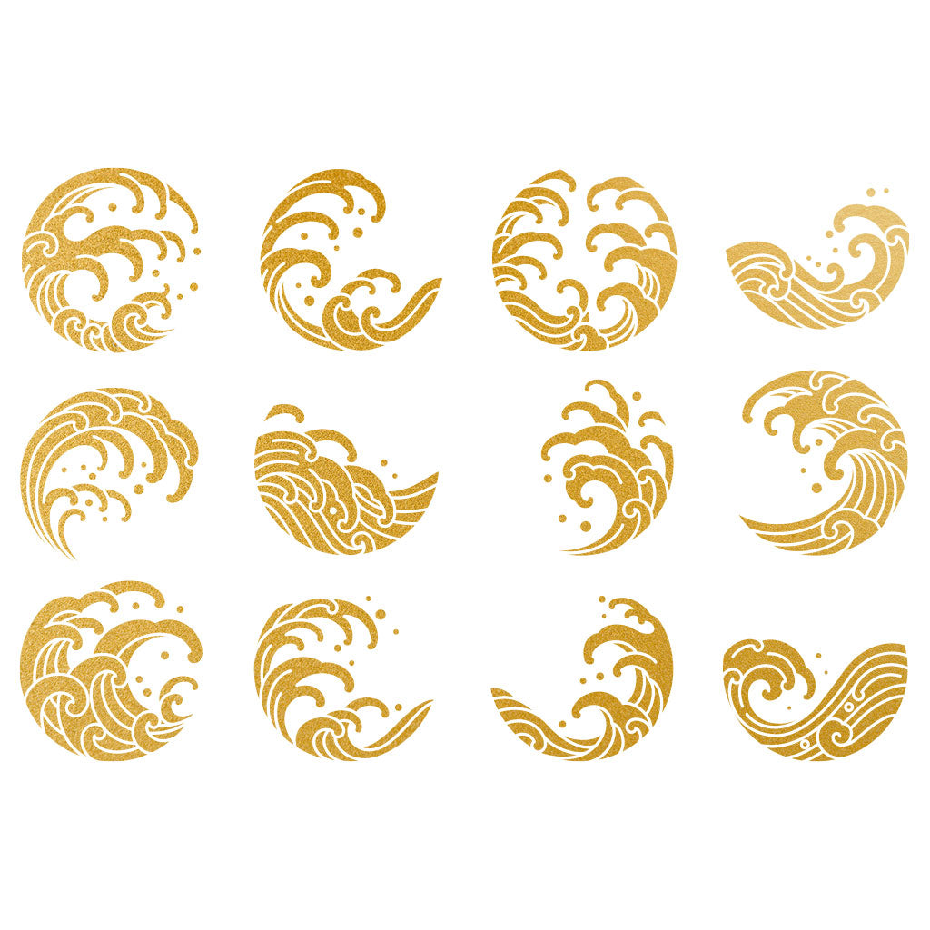 Gold Overglaze Decal - Gold Japanese Wave