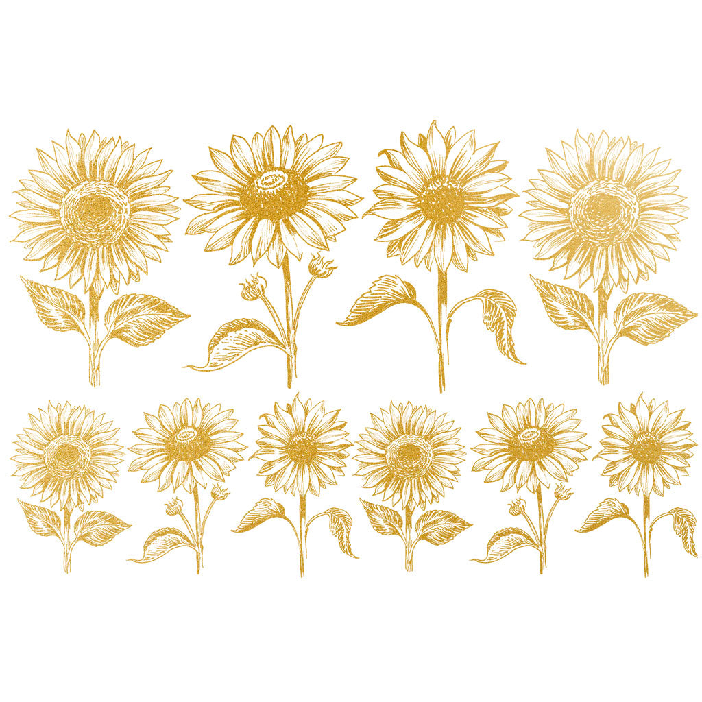 Gold Overglaze Decal - Sunflower