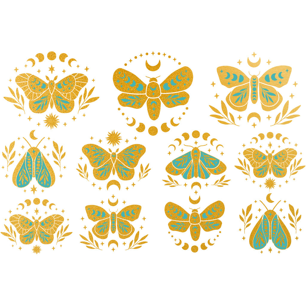 TEAL &amp; GOLD - Moon Butterfly