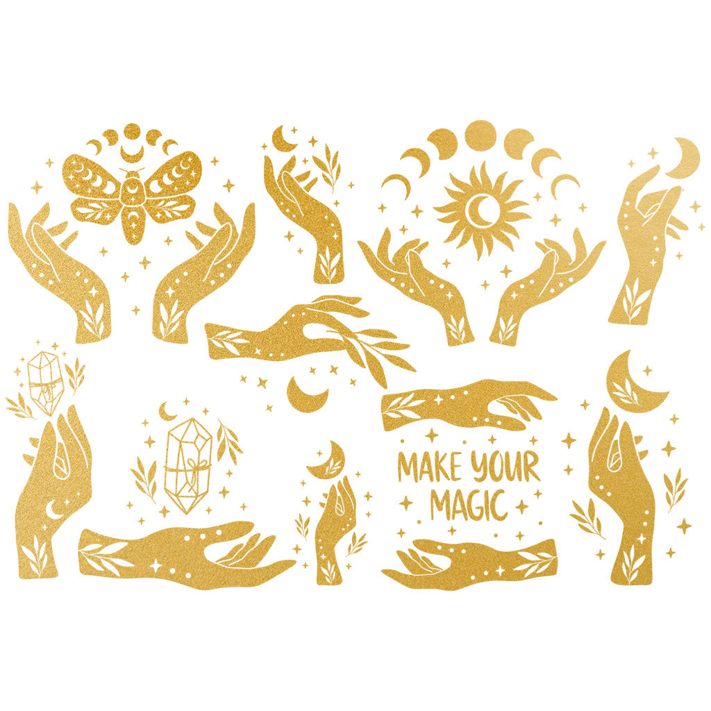 Gold Overglaze Decal - Mystical Hand