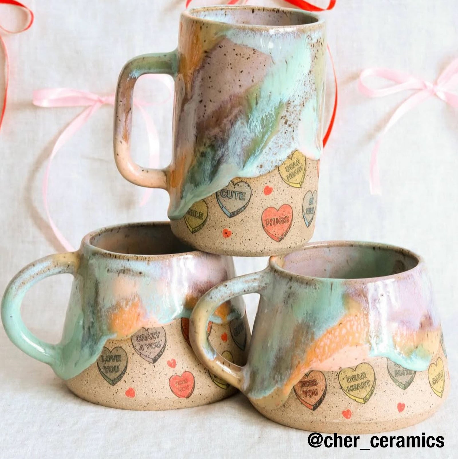 Underglaze Transfer -  Heart Candy
