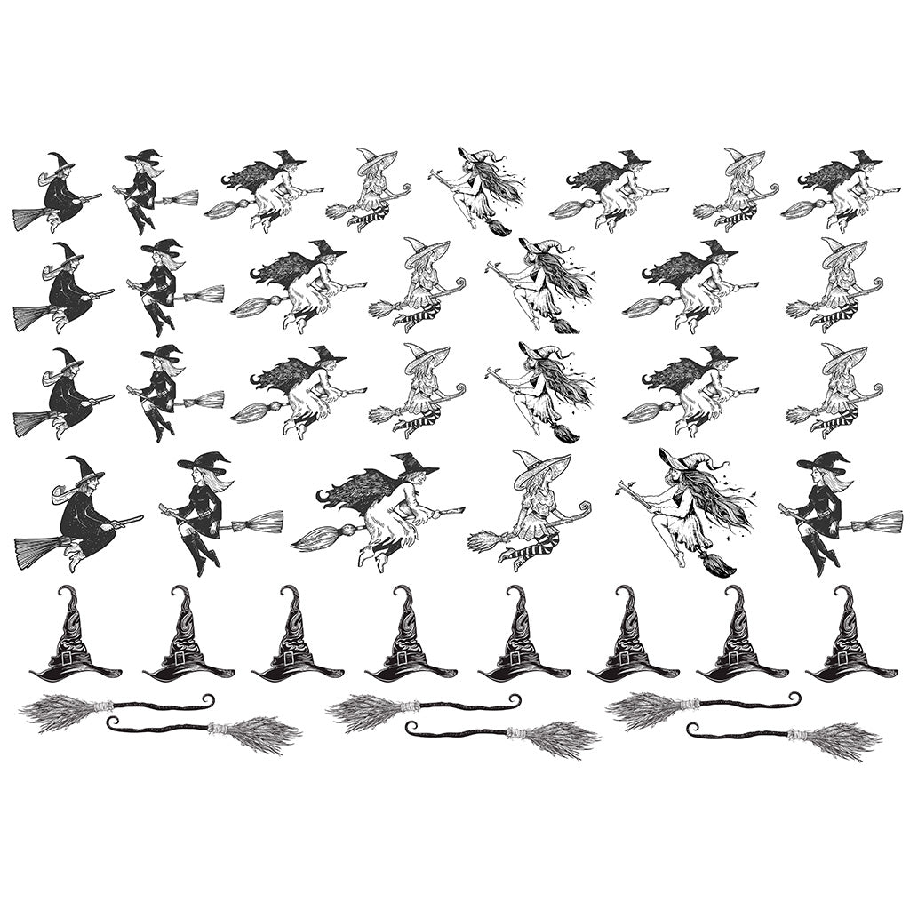 Underglaze Transfer -  Witch and broom