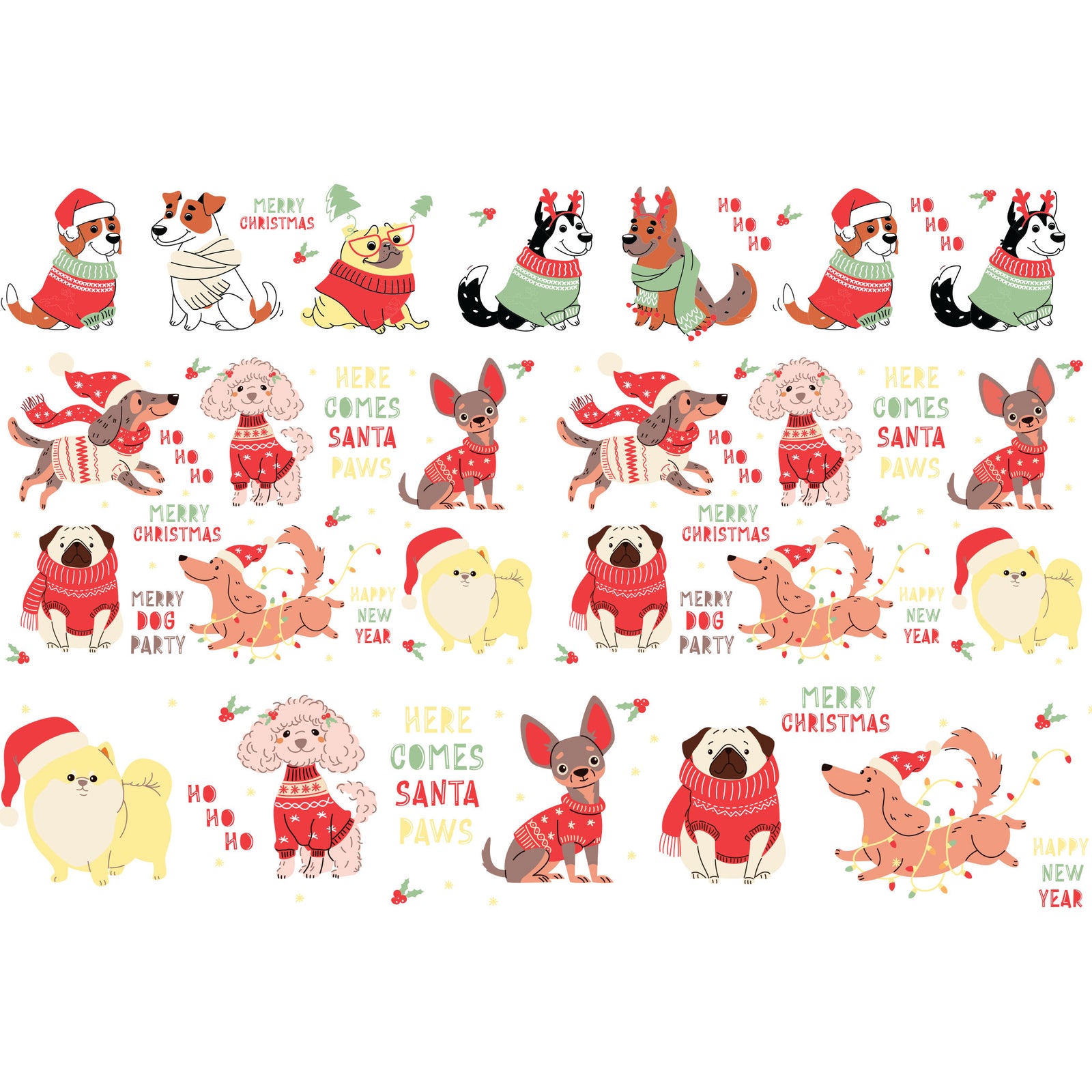 Underglaze Transfer -  Christmas dog