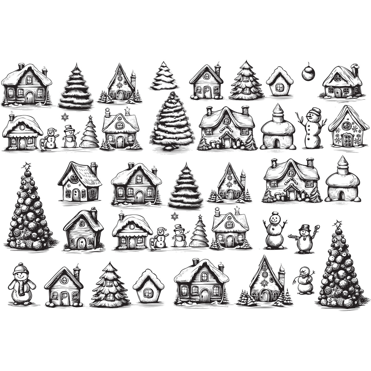 Underglaze Transfer -  Christmas House