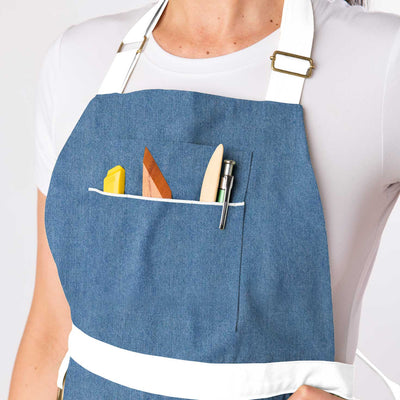 Split leg Pottery Apron - Denim