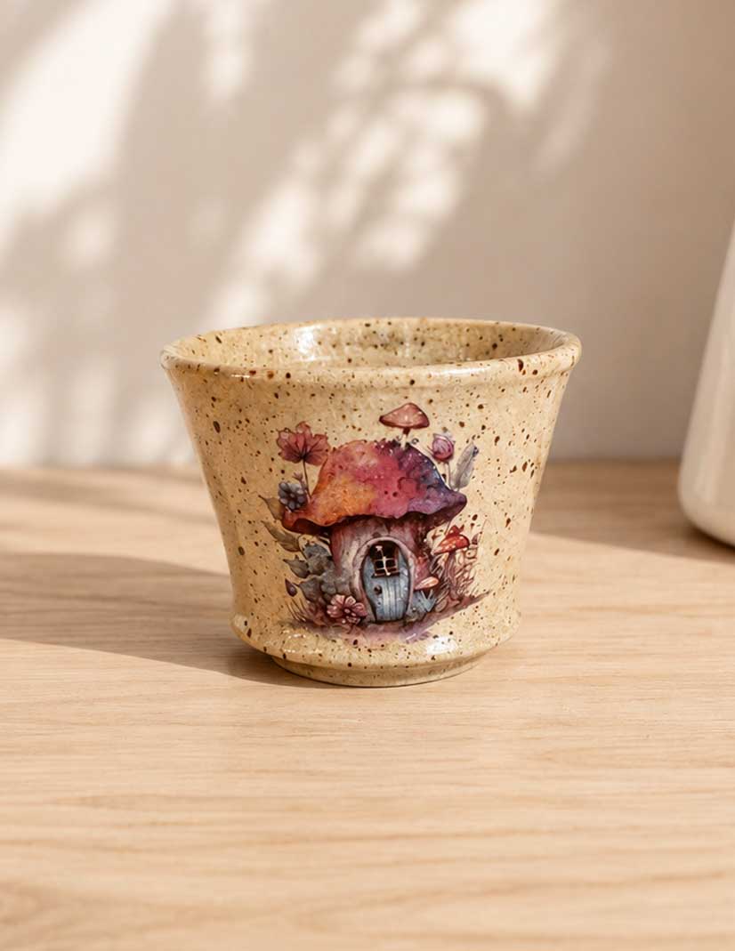 Overglaze decal - Fairy Mushroom House