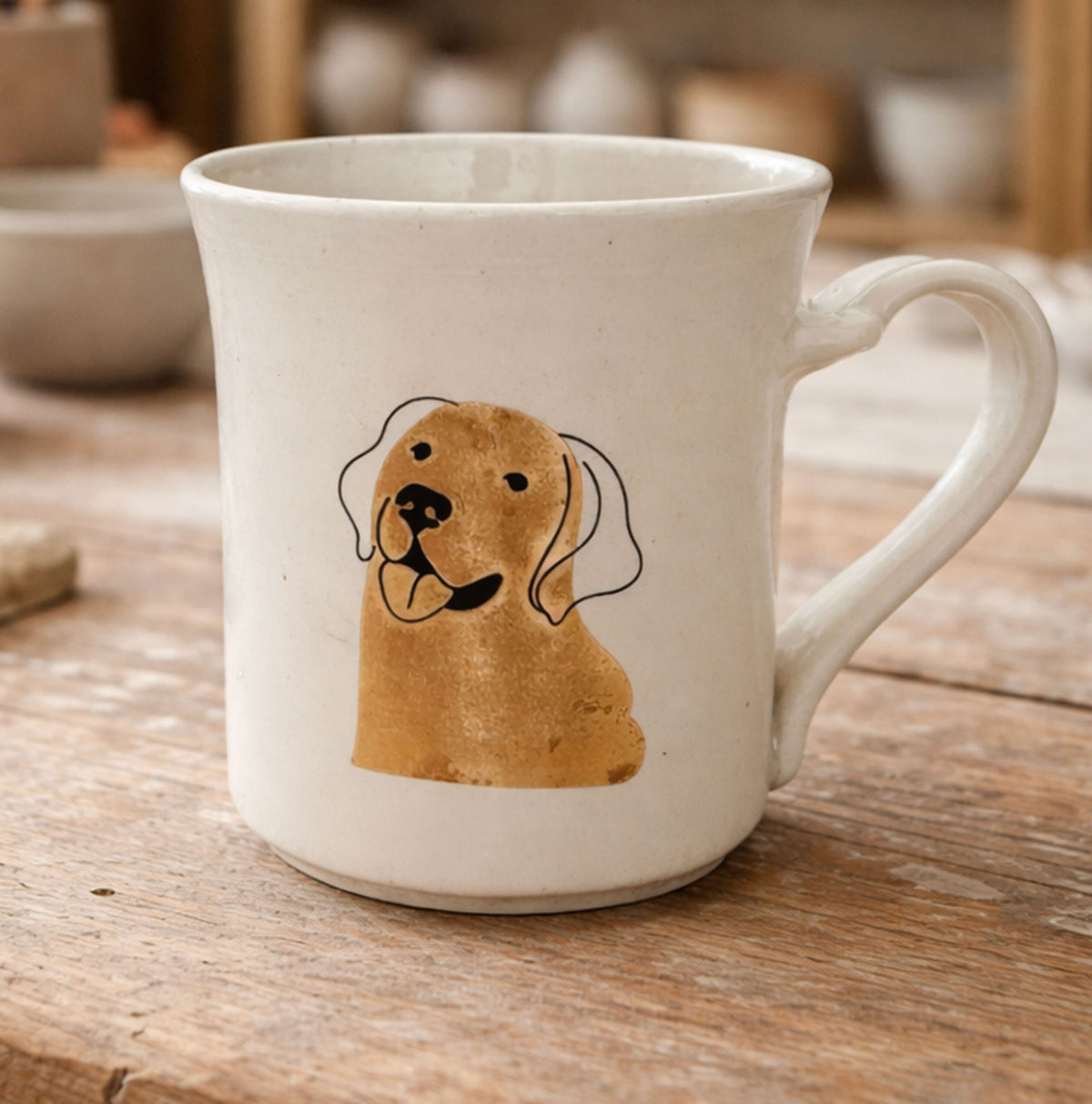 Gold Overglaze Decal - Gold Dog