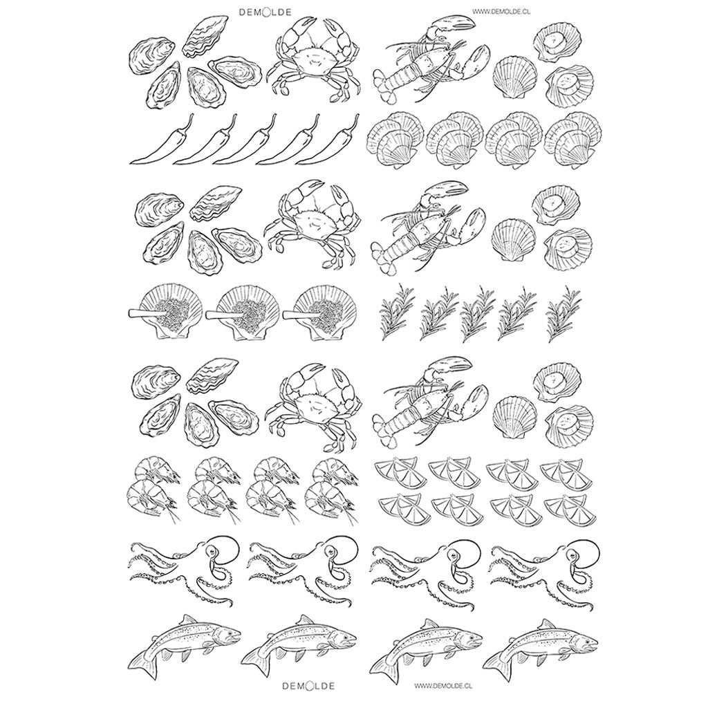Underglaze Transfer -  Seafood - Mjhceramics