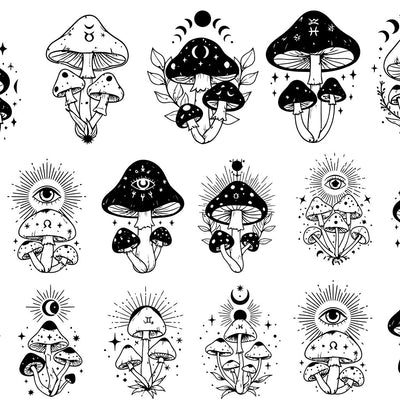 Underglaze Transfer -  Moon mushroom