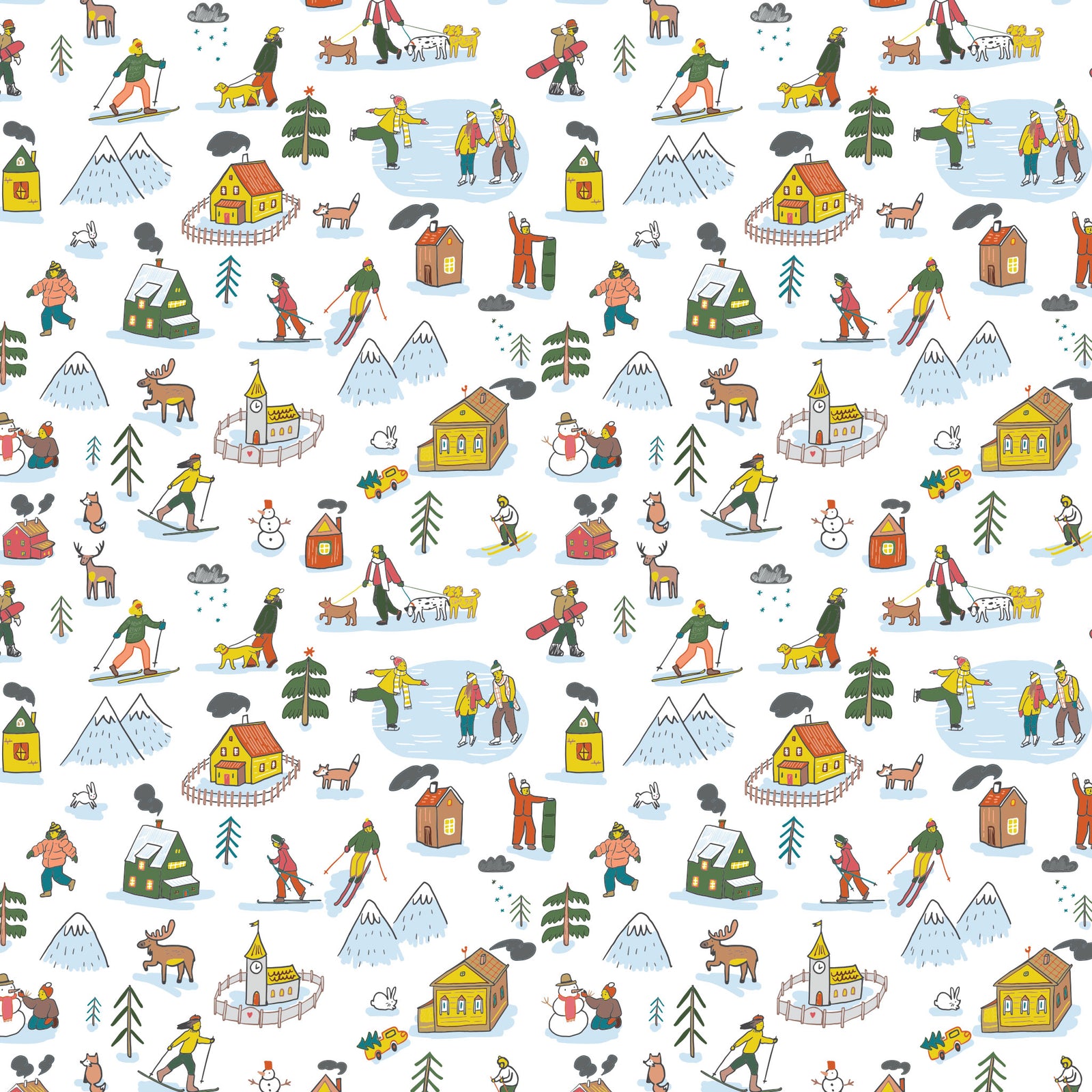 Underglaze Transfer -  Winter village