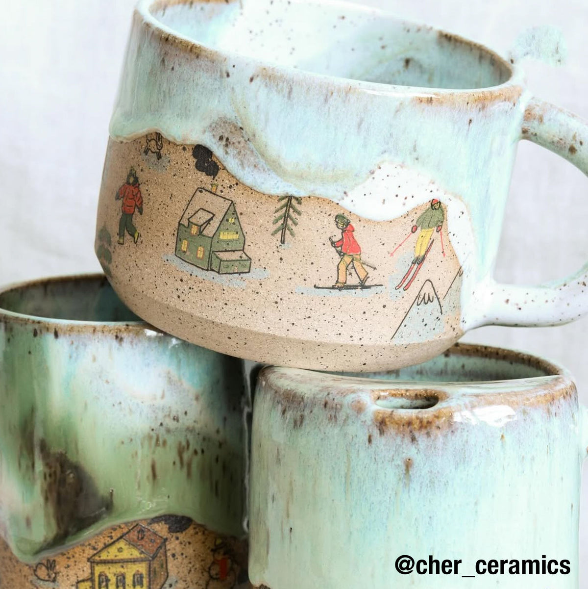 Underglaze Transfer -  Winter village