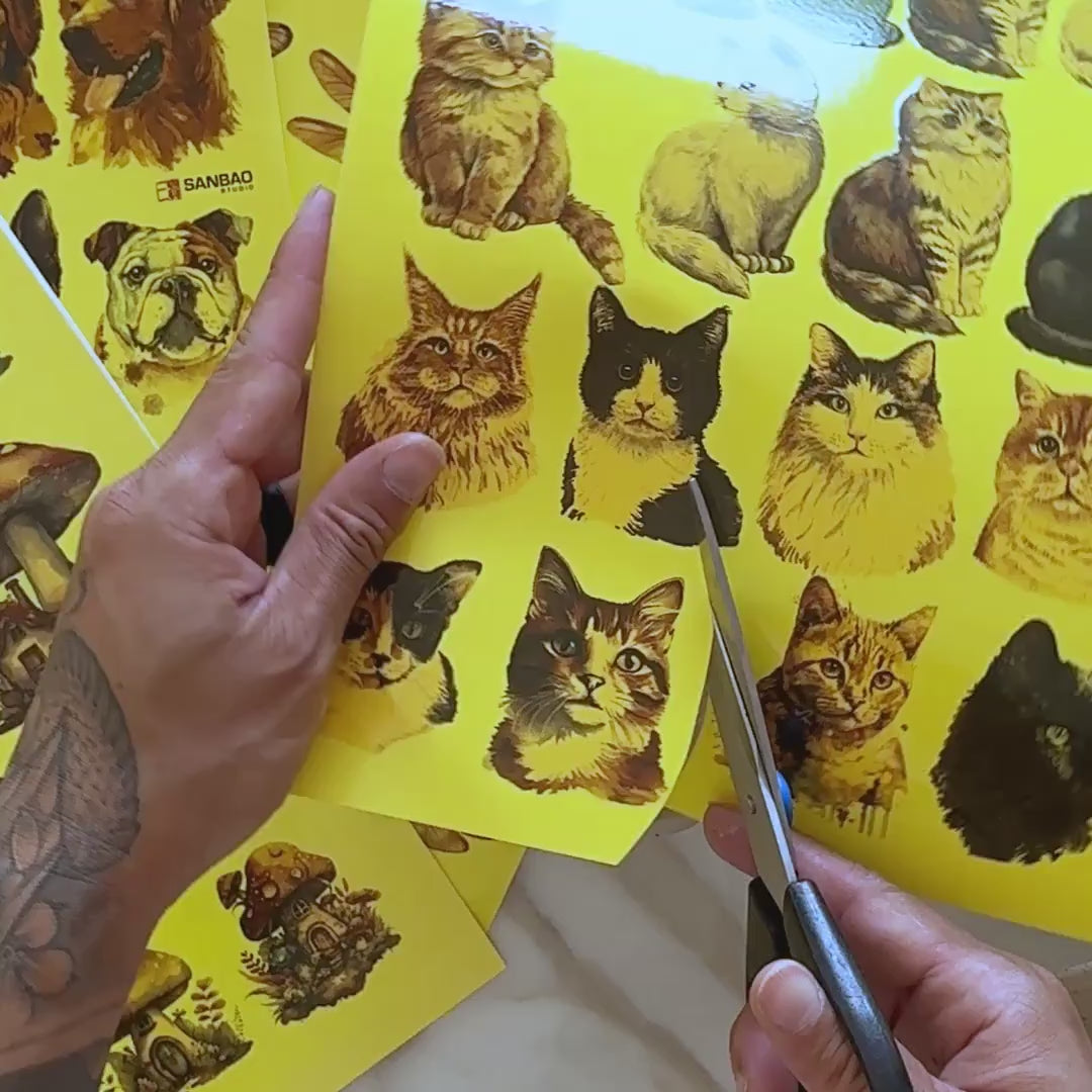 Overglaze decal - Cats