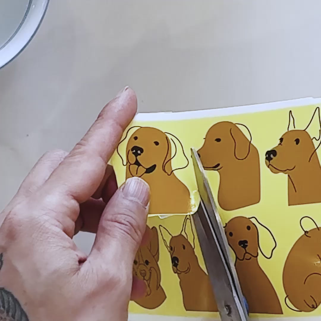 Gold Overglaze Decal - Gold Dog