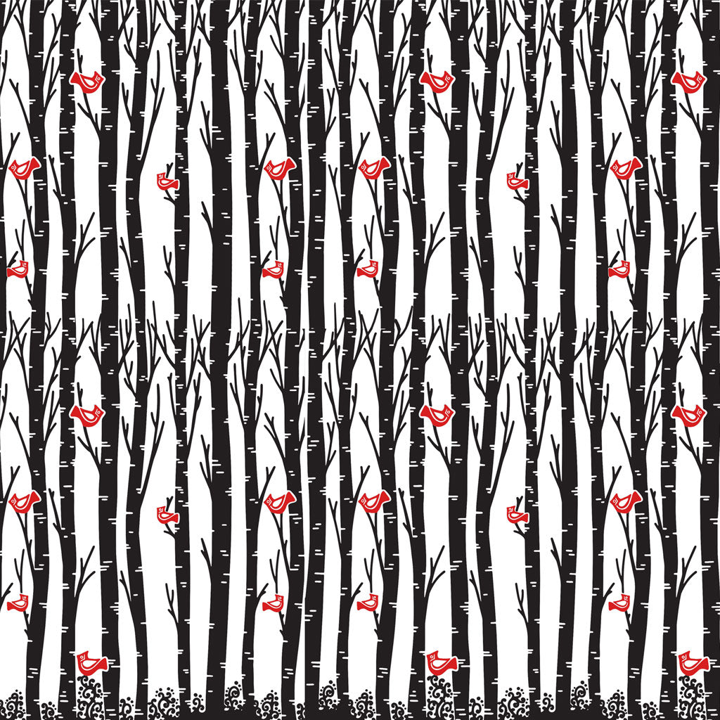 Underglaze Transfer - ClayShare, Birch & Cardinals