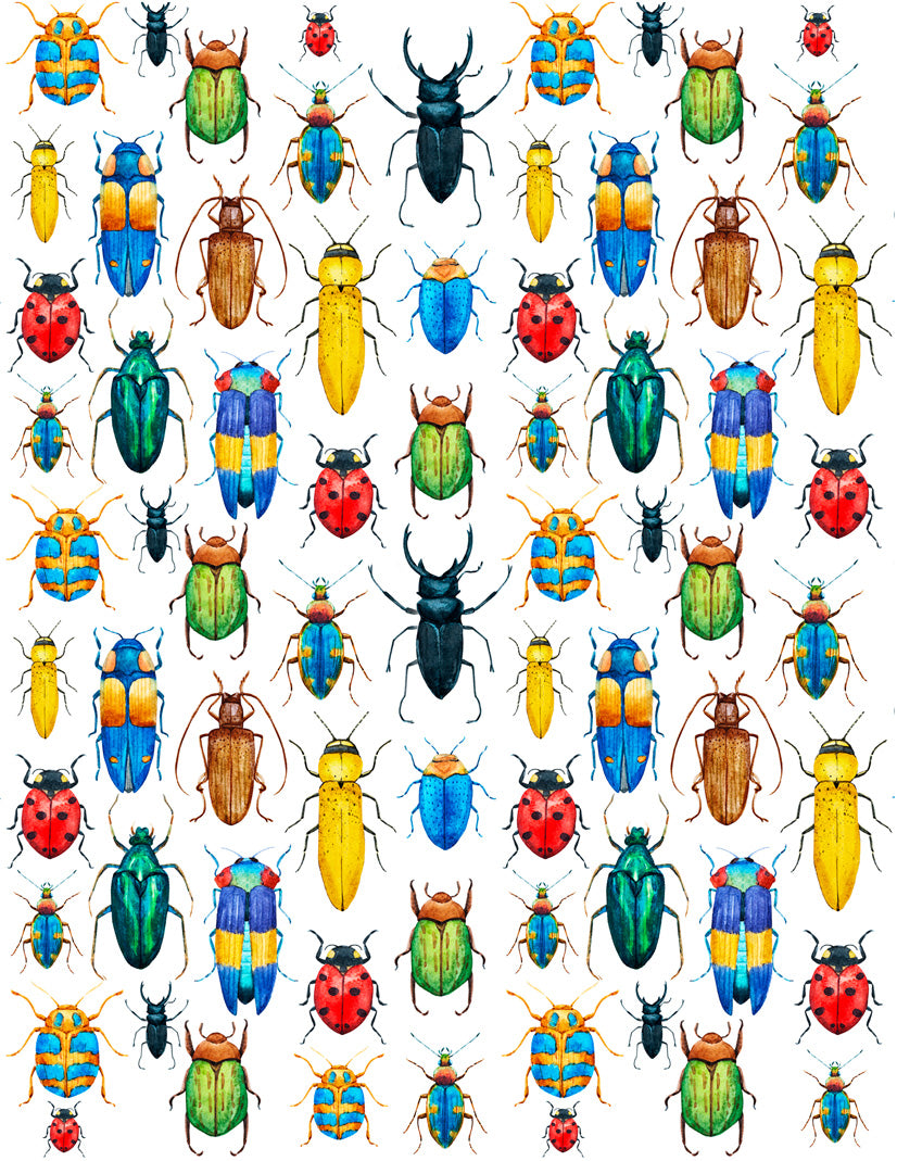 Overglaze decal - Rainbow Bugs