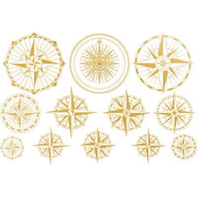 Gold Overglaze Decal - Compass