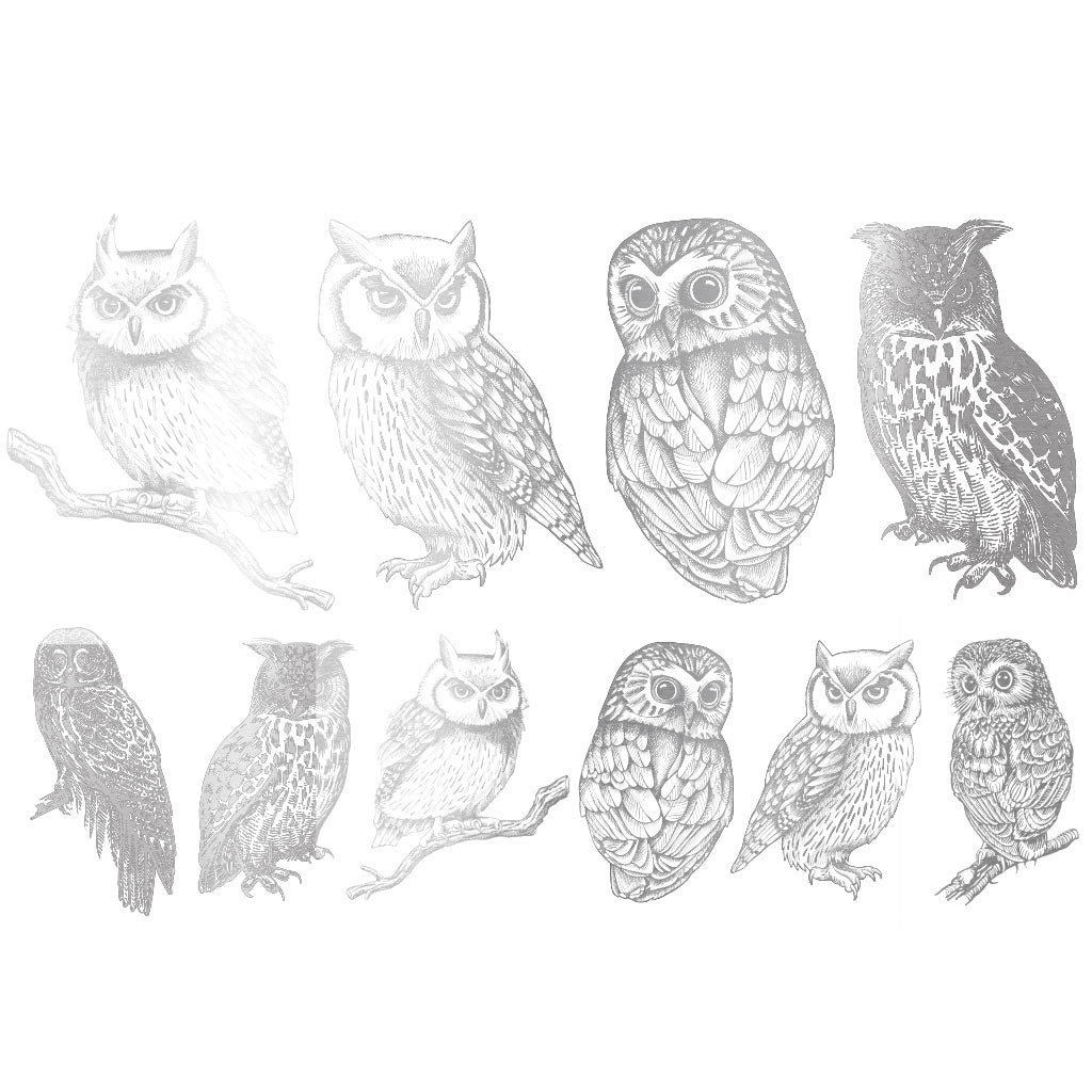 Gold Overglaze Decal - Owl