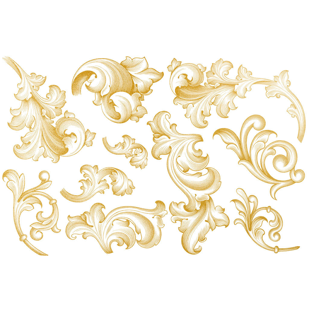 Gold Overglaze Decal - Victorian Flourish