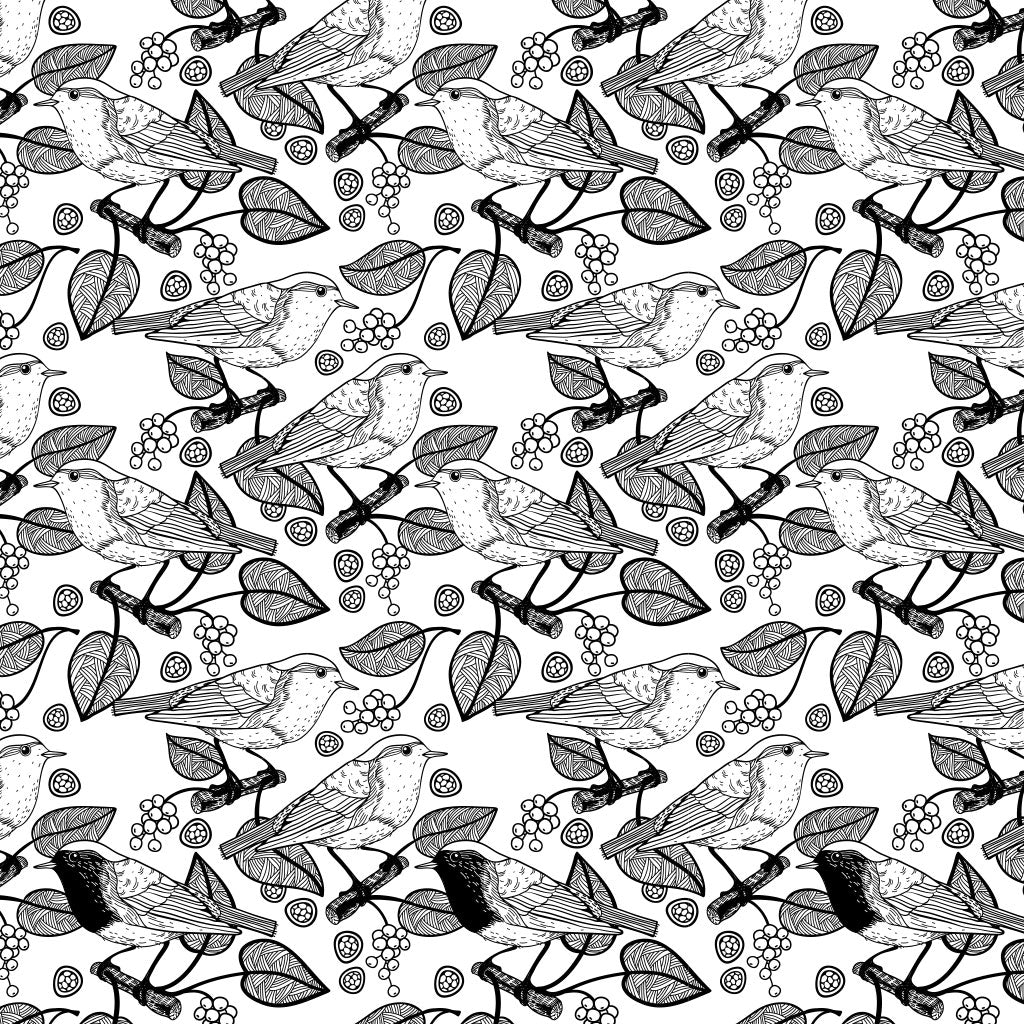 Underglaze Transfer - Birds & Leafs