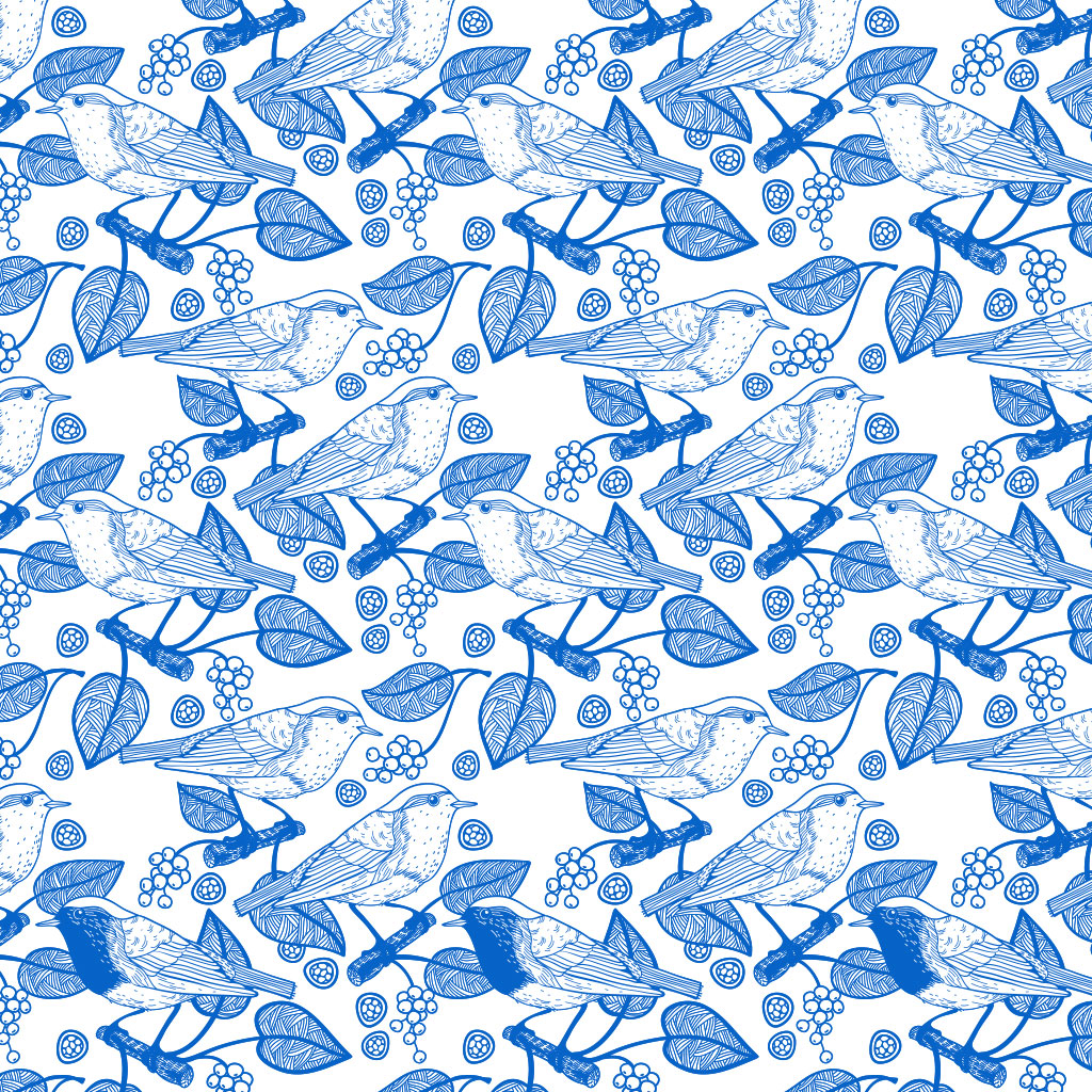 Underglaze Transfer - Birds & Leafs