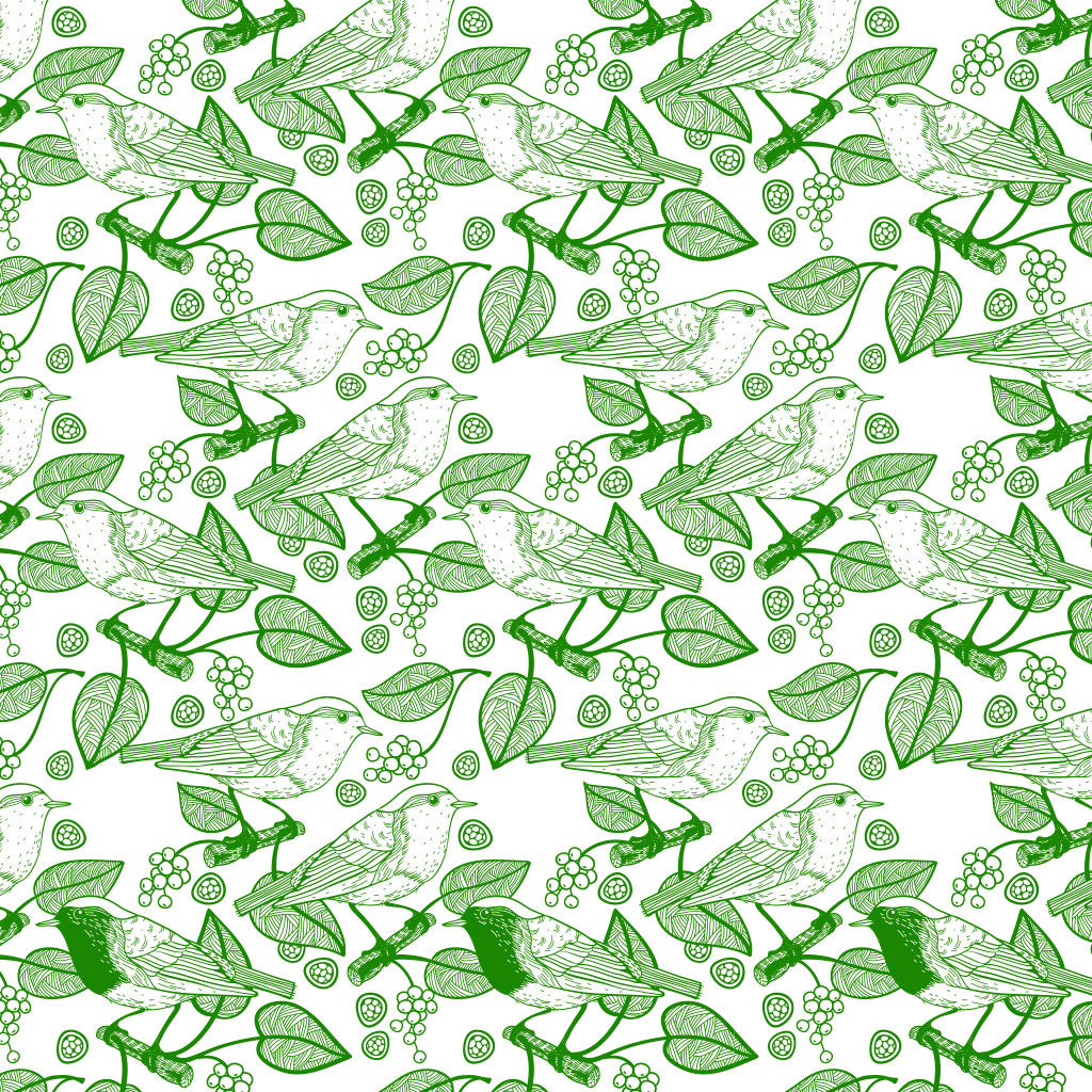 Underglaze Transfer - Birds & Leafs