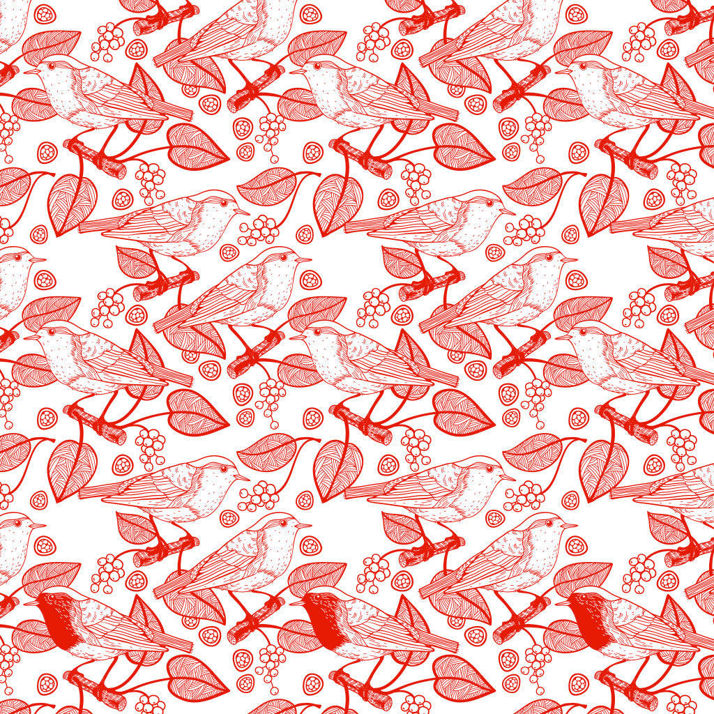 Underglaze Transfer - Birds & Leafs