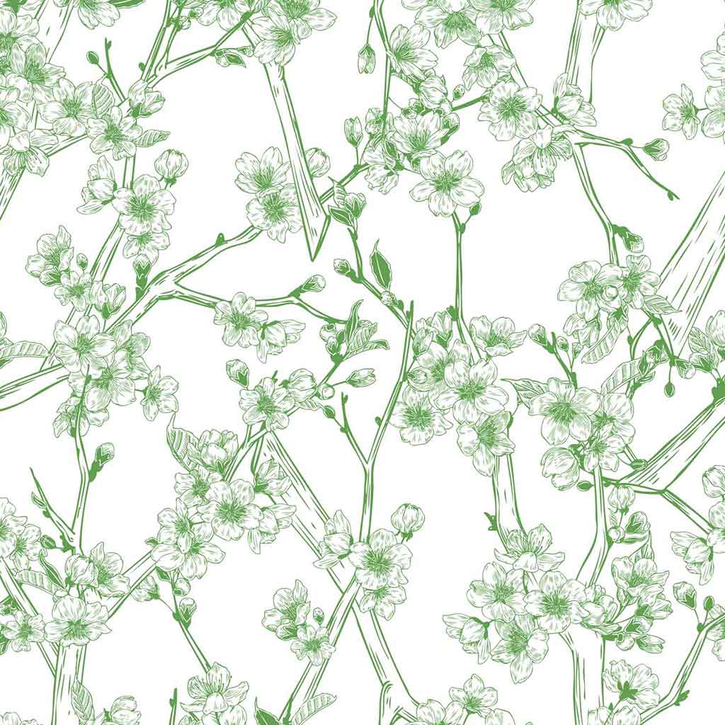 Underglaze Transfer, Ceramic Decal - Cherry Flower Branches