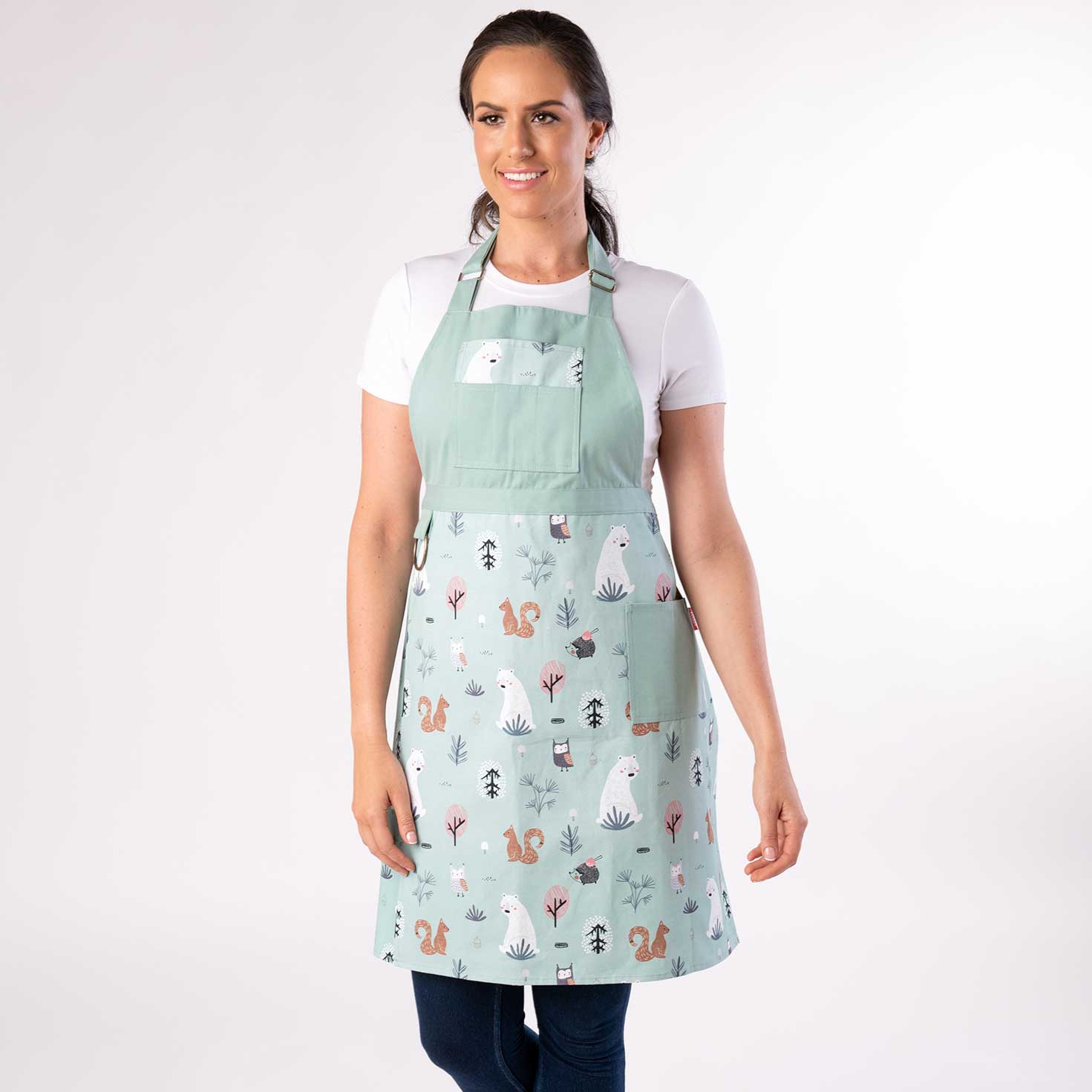 Split leg Pottery Apron - Forest Animal