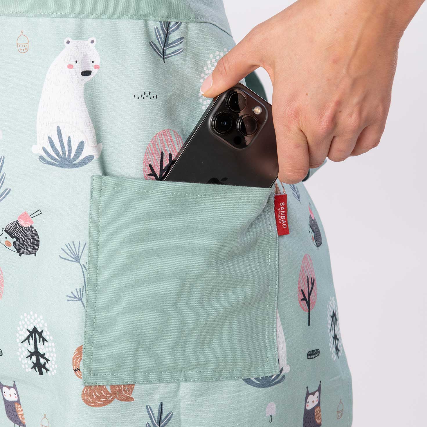 Split leg Pottery Apron - Forest Animal