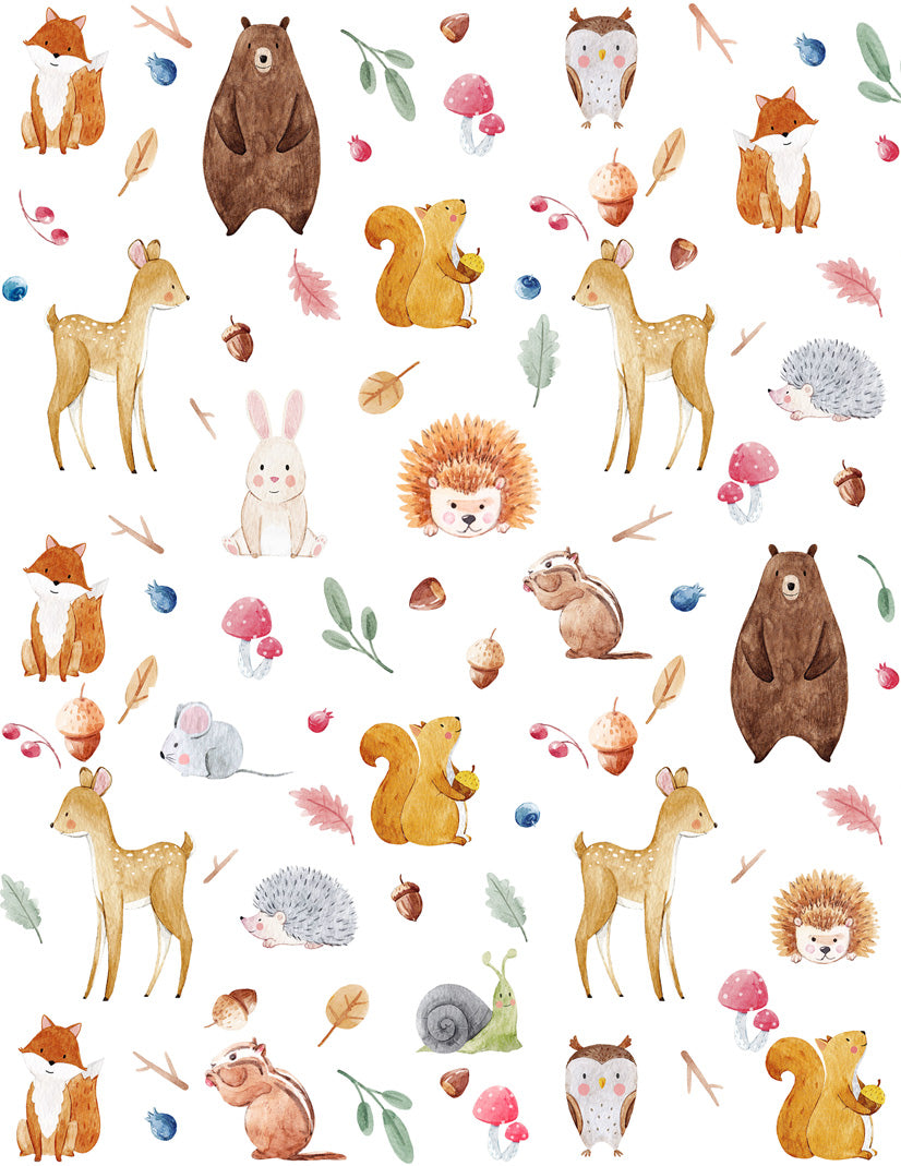 Overglaze decal - Cartoon Forest Animals