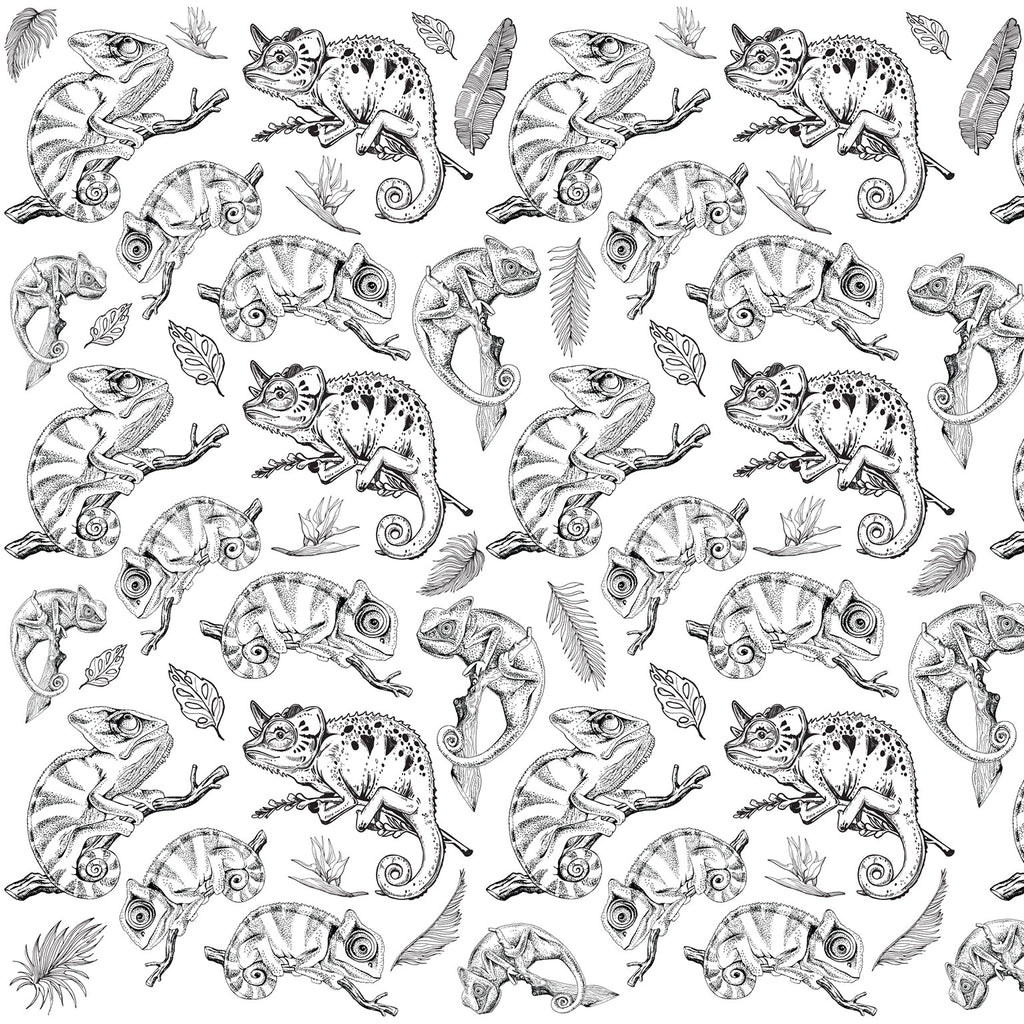SUPERDANT 4 Vellen Keramisch Transferpapier – Dinosaurussen & Tropische Planten, Zwart, 52x37 Cm, Voor Onderglazuur