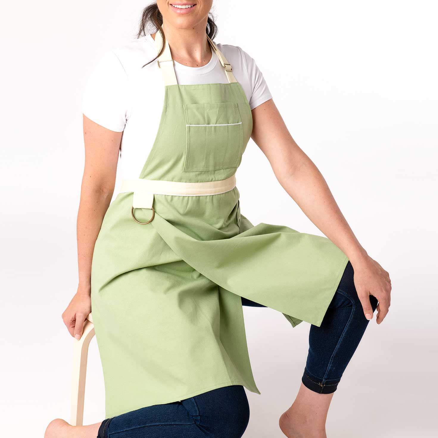 Split leg Pottery Apron - Mint Green