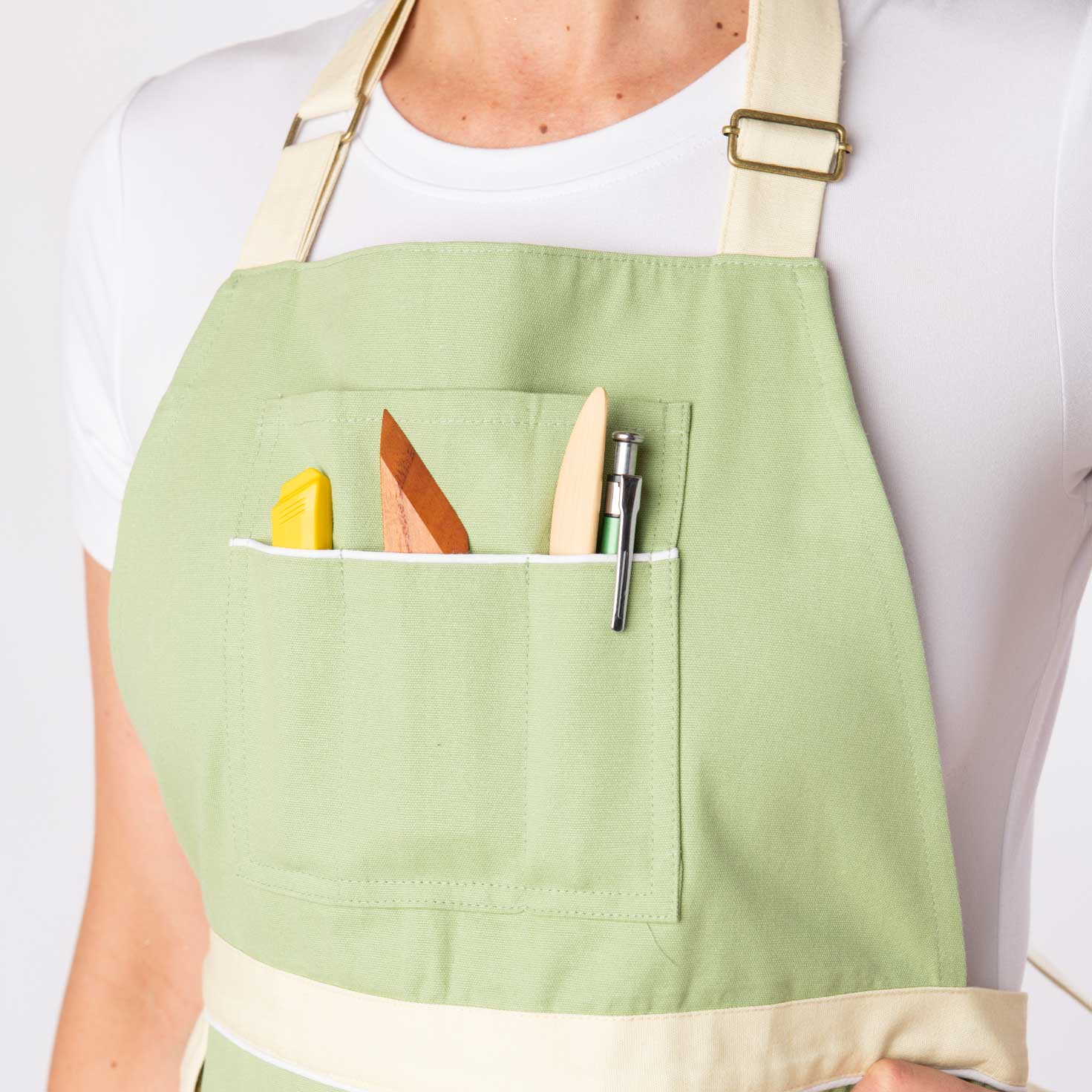 Split leg Pottery Apron - Mint Green