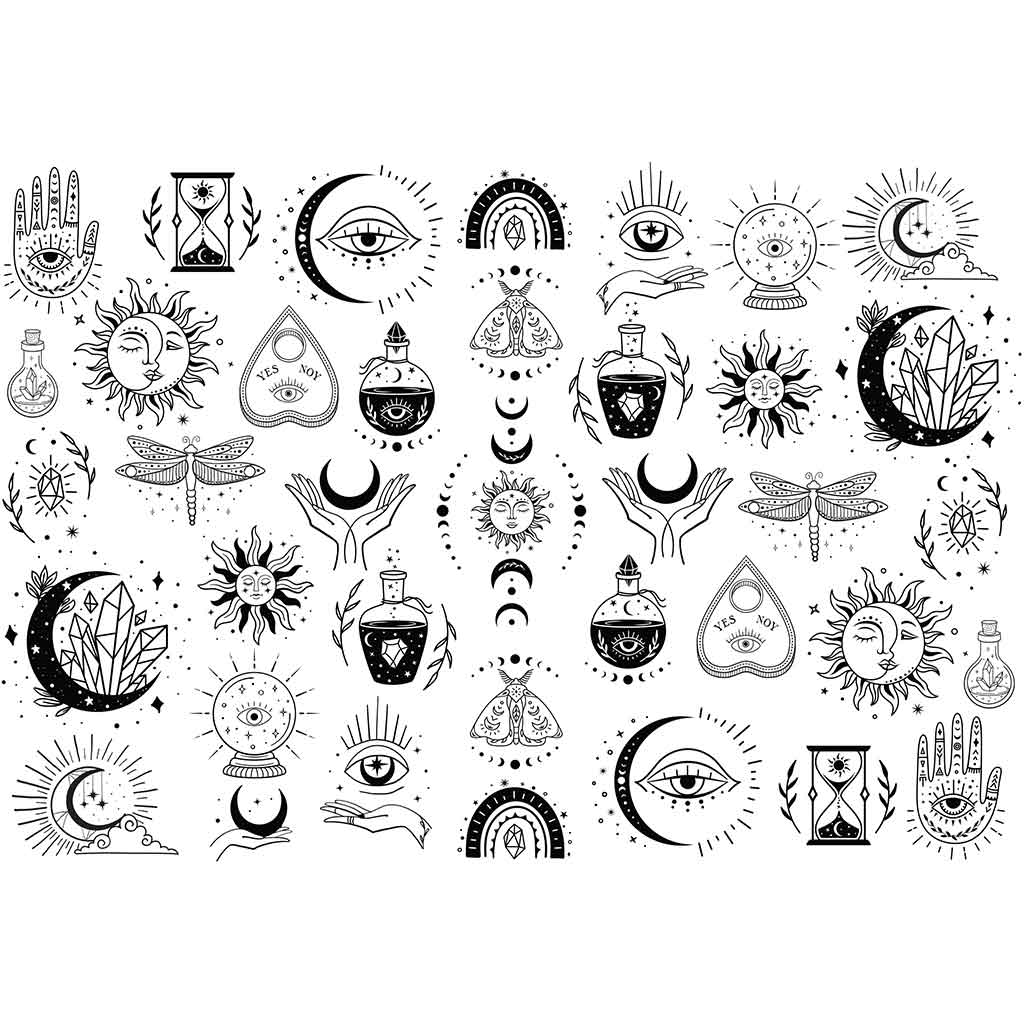 4 Vintage Mandala Transfer Aufkleber - Unterglasur Für Keramik & Porzellan