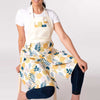 Split leg Pottery Apron - Pastel Leaf