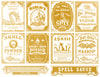 Gold Overglaze Decal - Potion Label 8.5 x 11 Inch