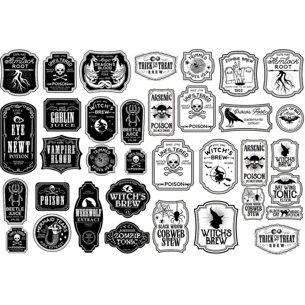 Underglaze Transfer, Ceramic Decal - Potion Label | Sanbao Studio - Sanbao Studio for Free Printable Magic Potion Labels