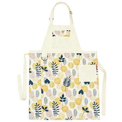 Split leg Pottery Apron - Pastel Leaf