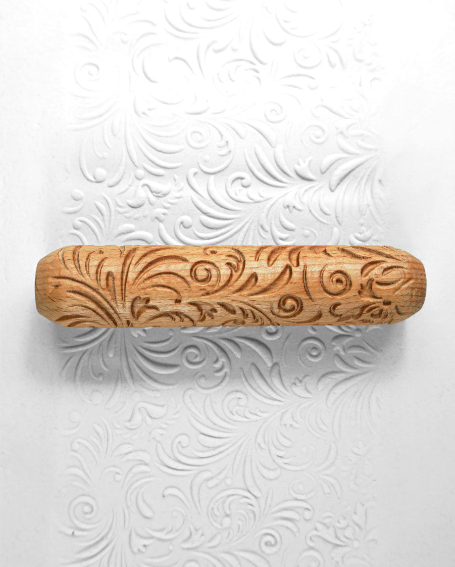 Clay Texture Roller, Floral - The Ceramic Shop