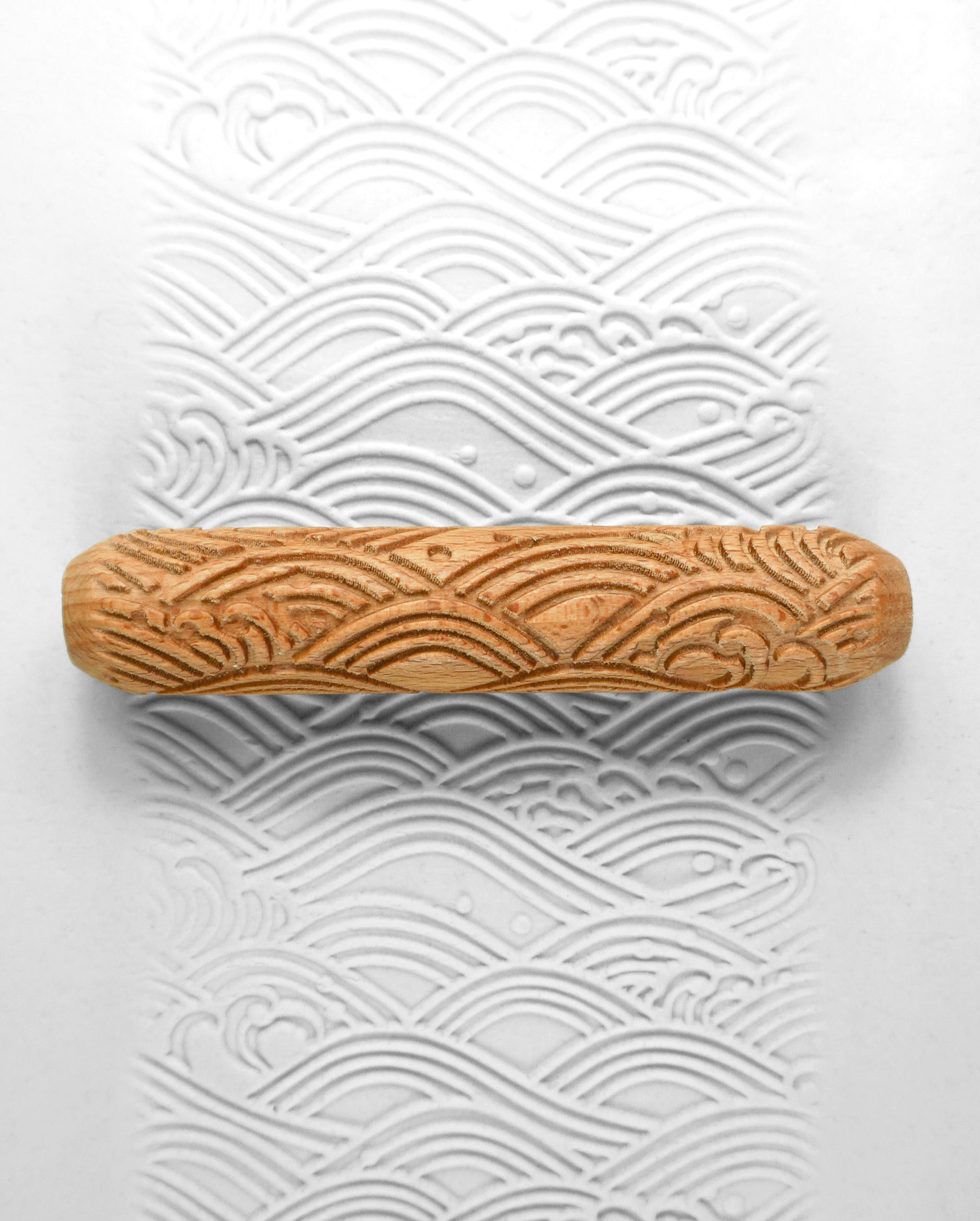 Clay Texture Roller, Clay Hand Roller - Ocean Ripple - Sanbao