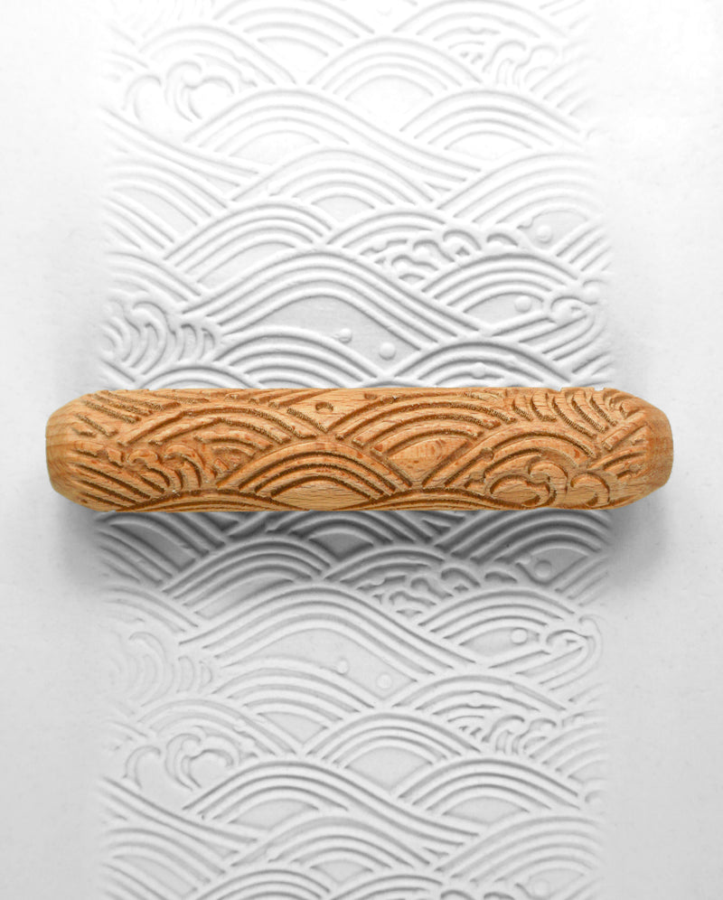 Clay Texture Roller, Clay Hand Roller - Ocean Ripple - Sanbao Studio