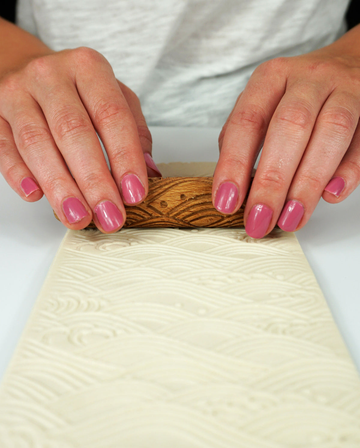Clay Texture Roller, Clay Hand Roller - Ocean Ripple - Sanbao Studio