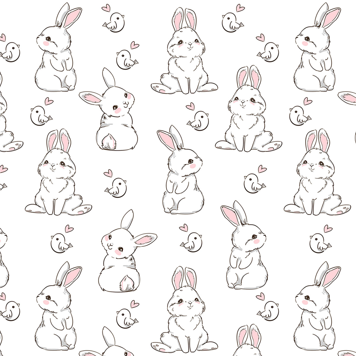 Underglaze Transfer -  Cartoon Rabbit &amp; Chick